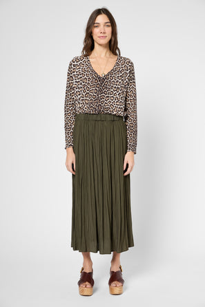 PLEATED SATIN SKIRT - VANINA