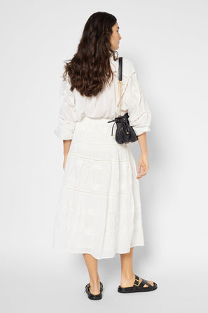 EMBROIDERED COTTON MAXI SKIRT - VERA