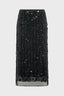 SEQUINED VOILE STRAIGHT SKIRT - VELLIA