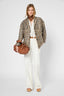 SHORT COAT WITH LEOPARD PRINT - SANIA