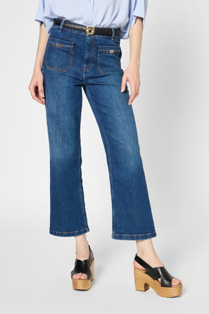 STRAIGHT JEANS WITH BUCKLES - LENOR