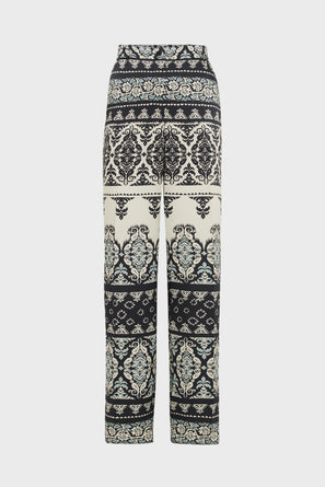 WIDE-LEG SATIN PRINT PANTS - LANI