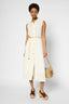 SLEEVELESS MAXI DRESS WITH SHIRT COLLAR - PERLA