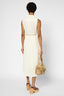SLEEVELESS MAXI DRESS WITH SHIRT COLLAR - PERLA