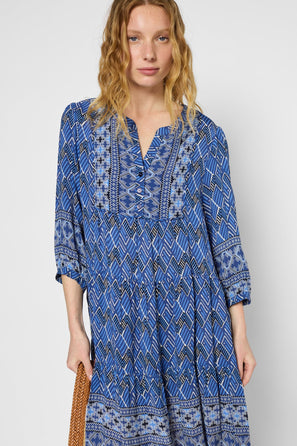 ETHNIC STRAIGHT MINI DRESS - POMELINE