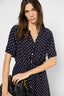 WAISTED POLKA DOTS MAXI DRESS - POPELINE