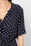 WAISTED POLKA DOTS MAXI DRESS - POPELINE