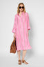 STRIPED SILK SHIRT DRESS - PINA