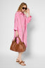 STRIPED SILK SHIRT DRESS - PINA