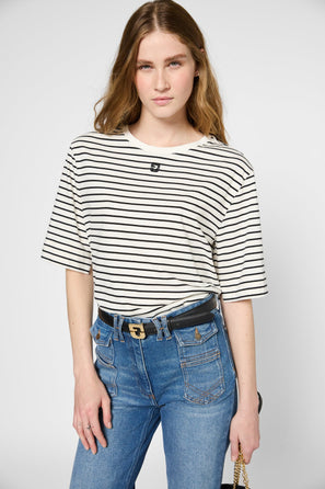CONTRASTING STRIPE FINE SWEATER - JANNA