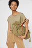 LINEN T-SHIRT WITH GOLD-TONE BUTTONS - GIGI