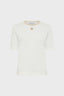 COTTON T-SHIRT WITH GOLD-TONE COLLAR - GINETTE