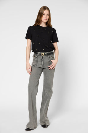 BEADED COTTON T-SHIRT - GRACIA