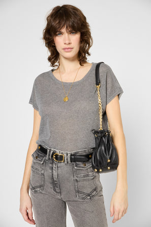 IRIDESCENT ROUND NECK SWEATER - JAMILA