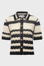 CROCHETED STRIPE POLO SHIRT - JOLENE