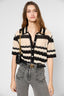 CROCHETED STRIPE POLO SHIRT - JOLENE