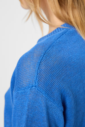 LOOSE LINEN V-NECK SWEATER - JOSIANE