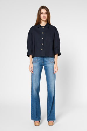 LOOSE COTTON SHORT JACKET - RISELA