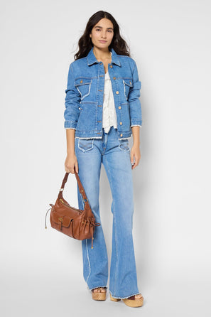 FRINGED DENIM JACKET - ROMYRA