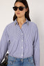 STRIPED SHIRT WITH RHINESTONE COLLAR - ANA