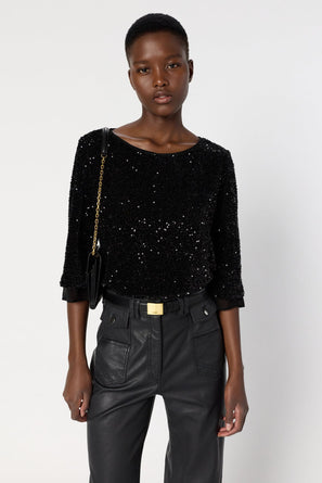 SEQUIN EVENING TOP- ALIENOR