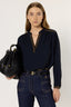 PLAIN BLOUSE WITH FRIEZES - AURELIE
