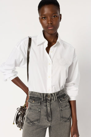 PLAIN COTTON SHIRT WITH COAT-OF-ARMS - ALIX