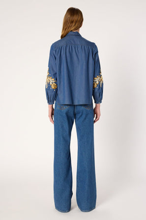 EMBROIDERED DENIM SHIRT - AMELIE