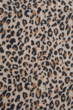 WOOL AND CASHMERE LEOPARD SCARF - ROSALIE