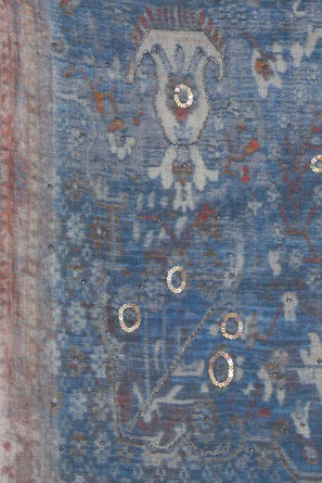 SEQUINED WOOL AND SILK INDIAN SCARF - RACHELIA