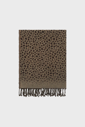 LEOPARD WOOL SCARF WITH LUREX - ROXANNA