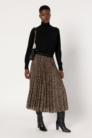 LEOPARD PLEATED SKIRT - BABETTE