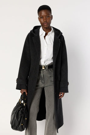 MID-LENGTH HOODED WOOL COAT - MARIAM