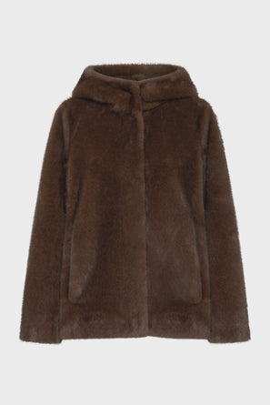 FAUX FUR HOODED COAT - MORGANE