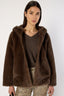 FAUX FUR HOODED COAT - MORGANE