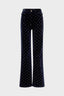 FLARED VELVET PANTS WITH MONOGRAM - ANNA
