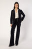 FLARED VELVET PANTS WITH MONOGRAM - ANNA