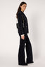 FLARED VELVET PANTS WITH MONOGRAM - ANNA