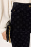 FLARED VELVET PANTS WITH MONOGRAM - ANNA