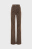 FLARED VELVET PANTS WITH MONOGRAM - ANNA