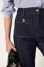 RAW DENIM STRAIGHT JEANS WITH GOLD-TONE BUTTONS - CLEMA