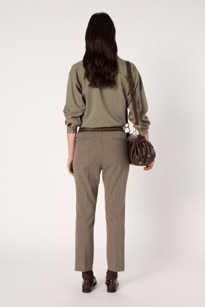 STRAIGHT PANTS WITH ELASTICATED BACK - CELIA