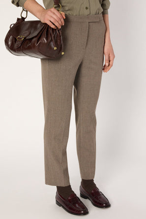 STRAIGHT PANTS WITH ELASTICATED BACK - CELIA