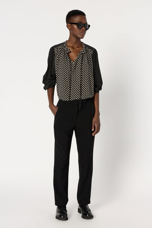 STRAIGHT PANTS WITH ELASTICATED BACK - CORA