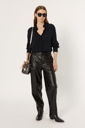 STRAIGHT PANTS IN FAUX LEATHER - CARMEN
