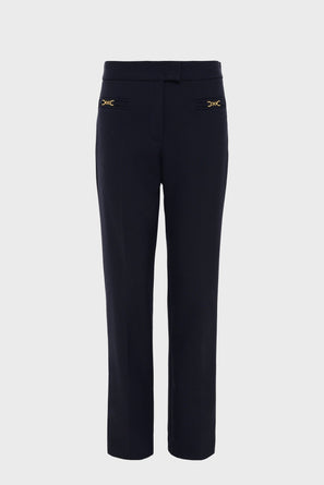STRAIGHT PANTS WITH GOLD-TONE HORSEBIT - CALLIE