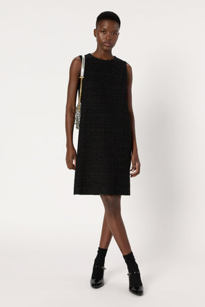 TWEED AND LUREX SLEEVELESS DRESS - LILA