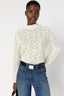 FINE SWEATER WITH LACE STAND UP COLLAR - HARMONIE