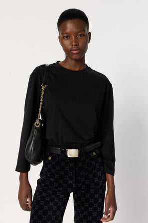COTTON T-SHIRT WITH GLITTER - HERMINE
