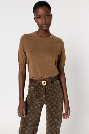SLEEVELESS ROUND-NECK FINE WOOL SWEATER - ELSA
